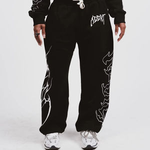 Pantalones Deportivos de Cintura Alta para Mujer, Tendencia 2026, Estilo Urbano Holgado, Desgastado, Lavado, Grueso, de Algodón para Invierno - Product Image 1