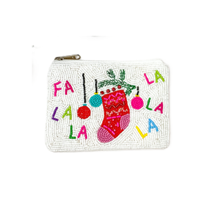 HO HO Handmade Christmas Coin Pouch Seed Beads Clutch <b>Wallet</b> Purse Custom Logo Embroidery Beaded Crafts Textile & <b>Fabric</b> Gifts - Product Image 6