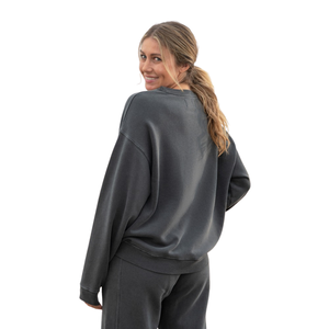 Sweat-shirt oversize en molleton français pour femme, 100% coton biologique de luxe, pré-rétréci, certifié GOTS, doux et confortable, coupe décontractée - Product Image 6