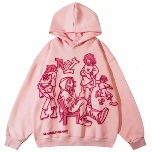 Women's Casual Oversized Heavy Fleece <b>Sweatshirt</b> Long Sleeve Graphic Print Hoodie 3D <b>Embroidery</b> OEM ODM Customized - Product Image 1