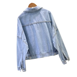 Manteaux en Denim bleu pour femmes Style coréen printemps automne lâche à manches longues hauts vêtements d'extérieur S-3XL vestes en Jean assorties imprimées - Product Image 2