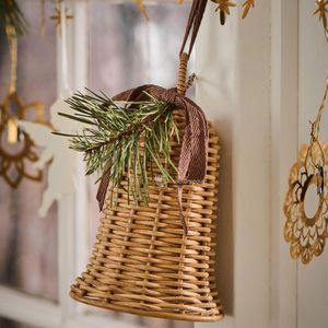 Adorno Navideño de Campana de Ratán Hecho a Mano, Perfecto para Decoración Colgante de Árboles, Artesanía al por Mayor de Vietnam - Product Image 1
