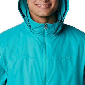 Chaqueta de lluvia impermeable de Color sólido Ferozi para hombre 2025, chaqueta de lluvia de gran tamaño estilo con cremallera de tela de poliéster ligera para hombre - Product Image 5