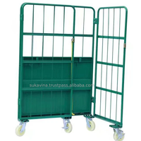 Contenedor de rollo de metal portátil Pallet Logistic Cage Trolley Precio competitivo Hecho por Sukavina de Vietnam TLSS005