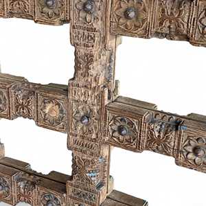 Rustic Carved Wood <b>Mirror</b> <b>Frame</b> Handmade Design Style - Product Image 4