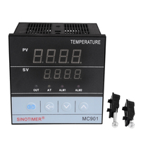 Contrôleur de température numérique industriel PID SINOTIMER MC901 96x96mm Type K 0-1300 ° Double sortie 100-240 VCA, précision de 0,5 %