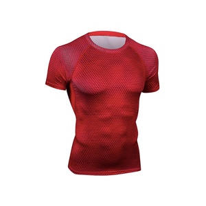 Compression t shirt for <b>men</b> breathable <b>stretch</b> fabric fitness sports gym running clothing - Product Image 4