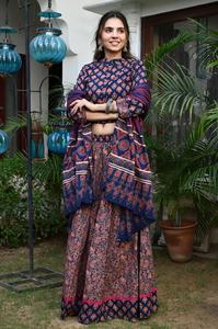 Lehenga Choli Tradicional India Pakistaní con Estampado a Mano, Blusa Choli 100% Algodón para Mujer, Ropa de Fiesta para Todas las Temporadas, al por Mayor - Product Image 2