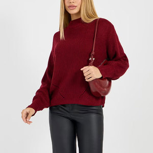 Vente en gros de chandails tricotés de qualité supérieure de couleur unie pour femmes nouvel hiver chandails tricotés de haute qualité pour femmes - Product Image 6