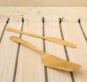 Trending Gold Plated Stainless Steel Slicer & Spatula Designer Thin Handle Metal Slicer & Spatula <b>Cake</b> Server Wedding Hotel - Product Image 5