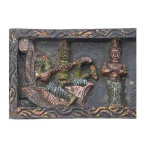 Panel de pared Multicolor de madera India hecho a mano, esculturas de figurita, estatua para decoración del hogar, artículos de regalo WW-28/5447 - Product Image 2