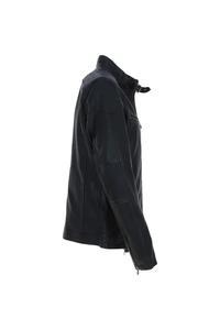 Chaqueta de cuero de motorista de color tostado para hombre con cierre de cremallera Estilo informal de invierno Acabado - Product Image 4