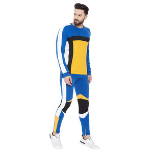 Vente en gros de vêtements de sport pour hommes Panel Survêtement en coton et polyester Survêtement ajusté bicolore pour hommes - Product Image 4