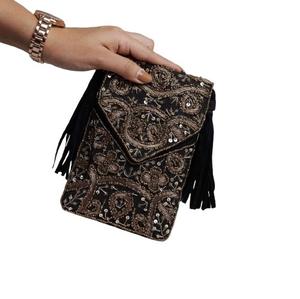 Sac messager en toile pour femme, design bohème indien, fait à la main, élégant, pochette à bandoulière pour les soirées, les courses, les fêtes, vente en gros - Product Image 3