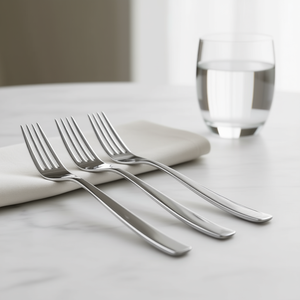 Juego de tenedores para postre Mirage de 3 piezas de acero inoxidable cromado pulido de 15,9 cm para Abert F17PN0338 - Product Image 3