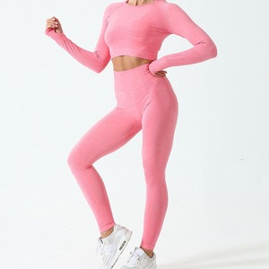 Ensemble de pantalons de yoga 2 pièces Gym Fitness pour femmes soutien-gorge de sport à motif solide et legging vêtements de yoga grande taille - Product Image 5