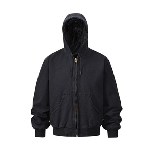 High Quality Vintage Washed Zip up Hooded <b>Jacket</b> Mens <b>Thick</b> <b>Fleece</b> Hoodie Luxury Retro Streetwear Hoodies - Product Image 1