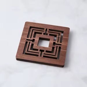 Juego de posavasos de madera clásico, alfombrillas de madera Natural, vajilla resistente al calor para uso en sala de reuniones de oficina - Product Image 4