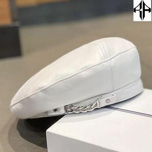 Gorra plana clásica Vintage para hombre 100% Tweed genuino cuero PU logotipo personalizado Casual invierno/primavera/verano Ivy Hat-Servicio al por mayor - Product Image 3