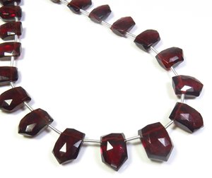 Mozambique ลูกปัดโกเมนสีแดง11 "Strand เพชรพลอยเหลี่ยมเพชรพลอย10.5-14.5มม. ลูกปัดโกเมนแอฟริกันธรรมชาติแบบหลวมลูกปัดแฟนซี - Product Image 2