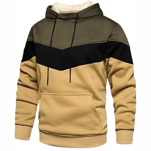Sweat-shirts jaunes et noirs, sweat-shirt à capuche élégant avec blocs de couleur, streetwear confortable, vêtements décontractés pour hommes et femmes - Product Image 4