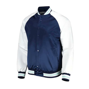 Chaqueta de Béisbol de Satén Brillante de Lujo, Cierre de Cremallera, Diseño Sólido, Unisex, Ropa Exterior de Moda, Diseño de Bordado Personalizado, Servicio OEM/ODM - Product Image 2
