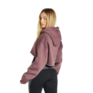 Women's Loose Hooded <b>Winter</b> Crop <b>Top</b> New Design Cotton Hoodie with Custom Logo Front Logo Position - Product Image 6