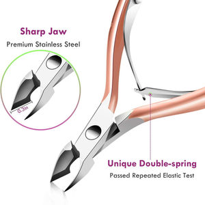 Juego de manicura de 3 piezas de oro rosa, tijeras para piel muerta, alicates para quitar maíz, tijeras para recortar espinas para dedos - Product Image 4