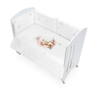 Lit bébé adorable + 2 pièces. Housse de couette (amovible) - Modèle coordonné OSO LUNA-ESTRELLA-PINK - Product Image 1