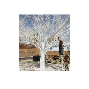 Árbol de deseos falso hecho a mano personalizado OEM con material FRP árbol de deseos artificial de aspecto natural para usos de decoración