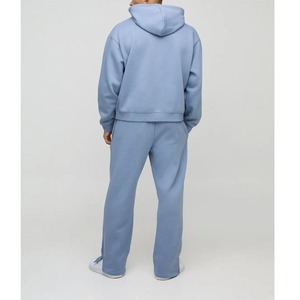High Quality 100% Cotton Men's Streetwear Custom Screen Printed Logo Oversized Pullover Hoodie and <b>Trouser</b> Set for Winter - Product Image 6