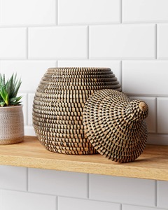 Boîte à bibelots en herbe de mer, boîte de rangement artisanale, écologique, naturelle, décoration intérieure et extérieure, vente en gros du Vietnam - Product Image 4