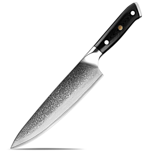 Cuchillo de cocina de 5 piezas de acero damasco hecho a mano cuchillo de chef con mango de madera de diseño personalizado con afilador de cuchillos de chef superventas - Product Image 1