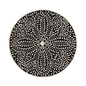 Mesita de noche contemporánea con incrustaciones de hueso CONTEMPORÁNEO tradición artesanal con incrustaciones de hueso y flores de la sala de estar India - Product Image 1