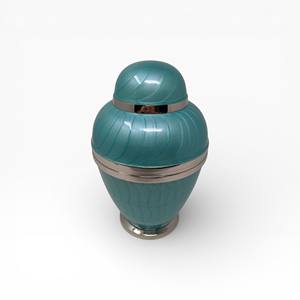 Urne funéraire artistique marron et or avec finition à motif abstrait et surface commémorative brillante - Product Image 4