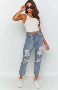 Nuevo Diseño, Jeans de Mezclilla para Mujer, Corte Ajustado, 100% Algodón, Secado Rápido, Pantalones, Logotipo Personalizado OEM, Jeans de Mujer de Alta Calidad al por Mayor - Product Image 2