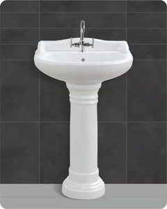 Fregadero de pedestal de cerámica de Venta caliente del mercado de Yemen en fregadero de baño de precio barato con soporte de pedestal en precio barato - Product Image 4