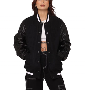 Veste universitaire en laine de haute qualité, décontractée, nouveau design, épaule tombante, lettre brodée, veste universitaire grande taille - Product Image 1