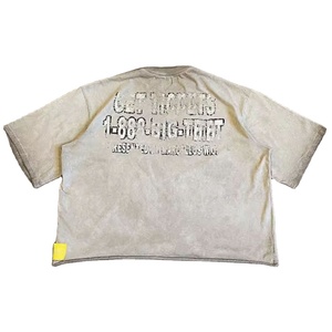 เสื้อยืดผ้าฝ้ายทรงโอเวอร์ไซส์สำหรับผู้ชายเสื้อยืดทรงบ็อกซี่พิมพ์ลายสำหรับใส่100% - Product Image 2