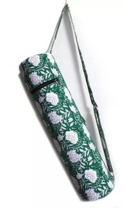 Bolsa de Transporte para Tapete de Yoga de Algodón con Bloques de Color Verde Indio, Correa para el Hombro, Bolsa de Viaje Ligera y de Lujo para Mujer, para el Verano - Product Image 3