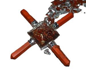 Generadores de energía de piedras preciosas talladas en pirámides de orgón de jaspe rojo con estilo Feng Shui estilo de grabado de Mascota - Product Image 1