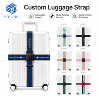 Sangle de bagage de voyage réglable en sangle élastique avec boucle à dégagement rapide en polyester/nylon, couleurs et motifs personnalisés pour valise