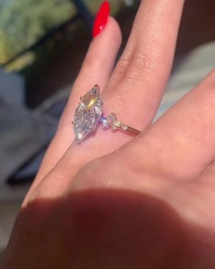 Bague de fiançailles vintage en forme de marquise avec CZ, 6x12 mm, plaquée or jaune, bijoux de mariage raffinés pour femmes, vente en gros d'usine - Product Image 4