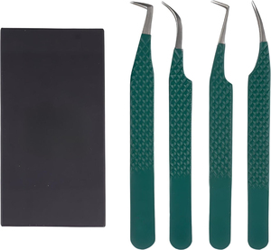 Pinzas Profesionales de Acero Inoxidable Antimagnéticas con Punta Lisa de 10 mm para Extensiones de Pestañas, Venta al por Mayor - Product Image 1