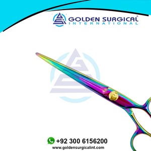 กรรไกรตัดผมมืออาชีพ 3 ห่วง 5.5 นิ้ว กรรไกรตัดผมช่างตัดผม ใบมีดคมกริบ สำหรับร้านเสริมสวย สีรุ้งหลากสี - Product Image 3