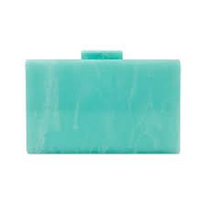 Luxury Fashion Ladies <b>Resin</b> Clutch Open Closure Handmade Metal <b>Stone</b> Work Pearl Button Embellishment Bridal Handbag Best Seller - Product Image 3