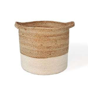 Panier de style contemporain panier de rangement multifonctionnel en jute pur et conteneur à boissons poubelle en jute de qualité en gros seau/pot en jute - Product Image 1