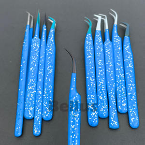 Elegant Slim Curved Fiber Tip Eyelash Tweezers with Precision Grip Custom Logo Charm Packaged in Deluxe <b>Storage</b> Box - Product Image 2