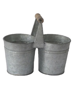 Nóng Bán Mạ Kẽm Trồng Kim Loại Sắt Tin Vườn Trang Trí Nhà Máy Chậu Tròn Nhỏ Hình Trái Tim Vuông Với Xử Lý <span class=keywords><strong>Planter</strong></span> - Product Image 1