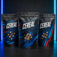 Sac à céréales laminé durable, pochette verticale personnalisée avec fermeture éclair